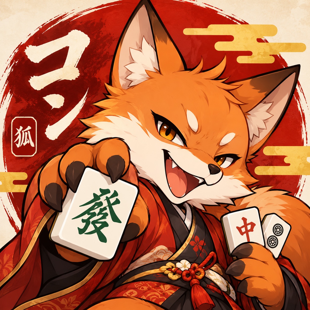 コン（狐）のイラスト